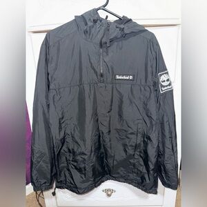 Timberland Black Hooded Pullover Windbreaker